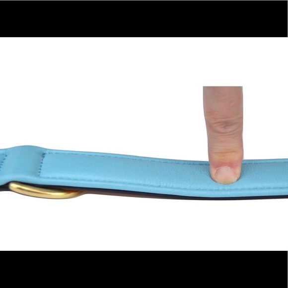 BLUE LEATHER DOG COLLAR - Picture 8 of 11